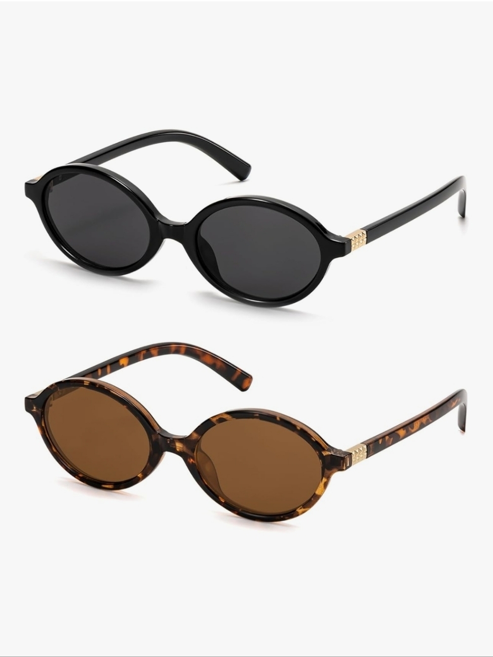 Round Retro Sunglasses - Black & Tortoiseshell